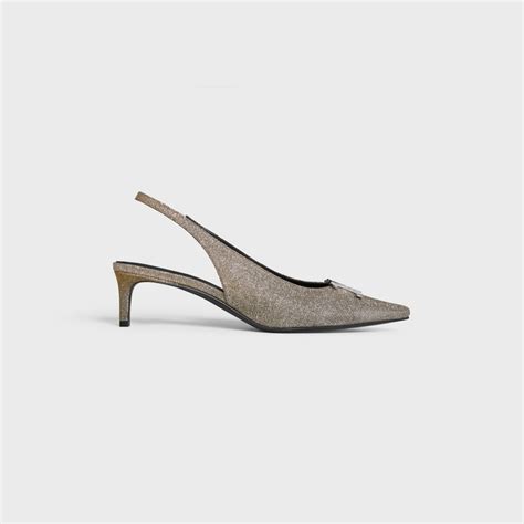 CELINE ALMA TRIOMPHE SLINGBACK in IRIDESCENT FABRIC